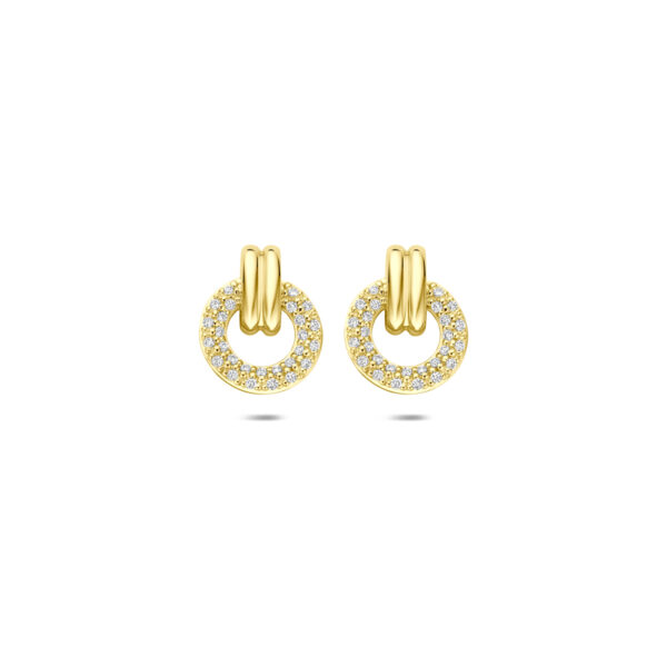 oorknoppen diamant 0.15ct (2x 0.075ct) h si 11 mm 14K geelgoud
