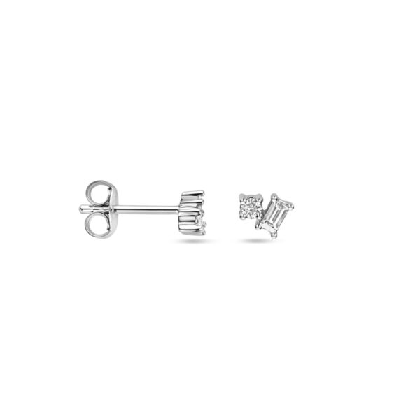 oorknoppen diamant 0.20ct (2x 0.10ct) h si 4 mm 14K witgoud - Afbeelding 3