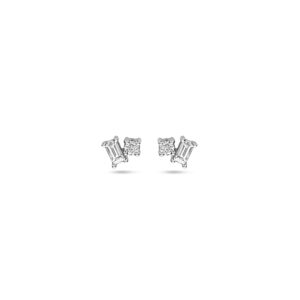 oorknoppen diamant 0.20ct (2x 0.10ct) h si 4 mm 14K witgoud