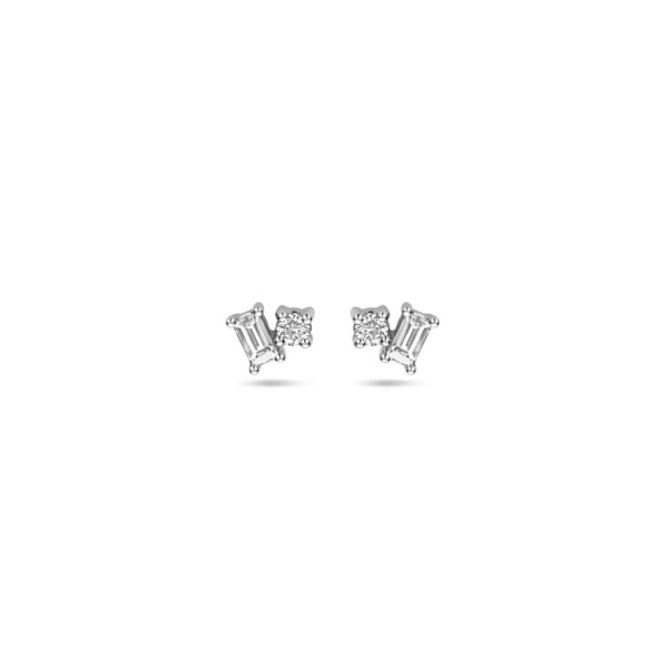 oorknoppen diamant 0.20ct (2x 0.10ct) h si 4 mm 14K witgoud