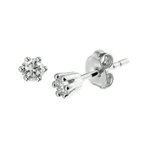 oorknoppen diamant 0.20ct (2x0.10ct) h si 14K witgoud