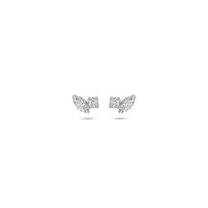 oorknoppen diamant 0.24ct (2x 0.12ct) h si 4 mm 14K witgoud