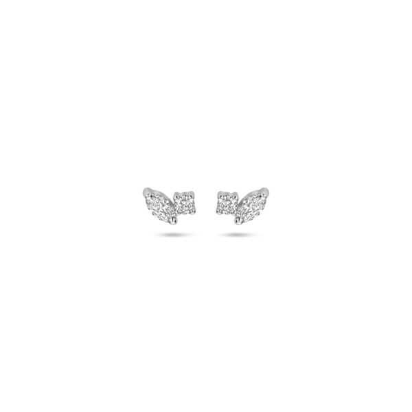 oorknoppen diamant 0.24ct (2x 0.12ct) h si 4 mm 14K witgoud