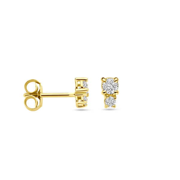 oorknoppen diamant 0.26ct (2x 0.13ct) h si 5,5 mm 18K geelgoud - Afbeelding 3