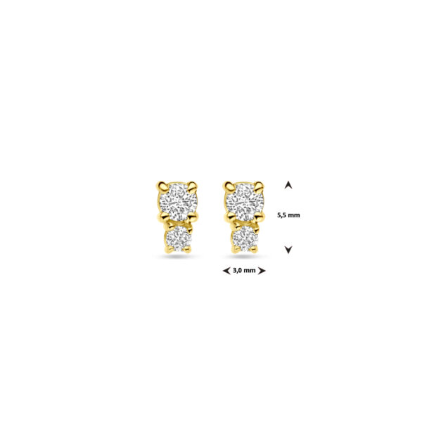 oorknoppen diamant 0.26ct (2x 0.13ct) h si 5,5 mm 18K geelgoud - Afbeelding 4
