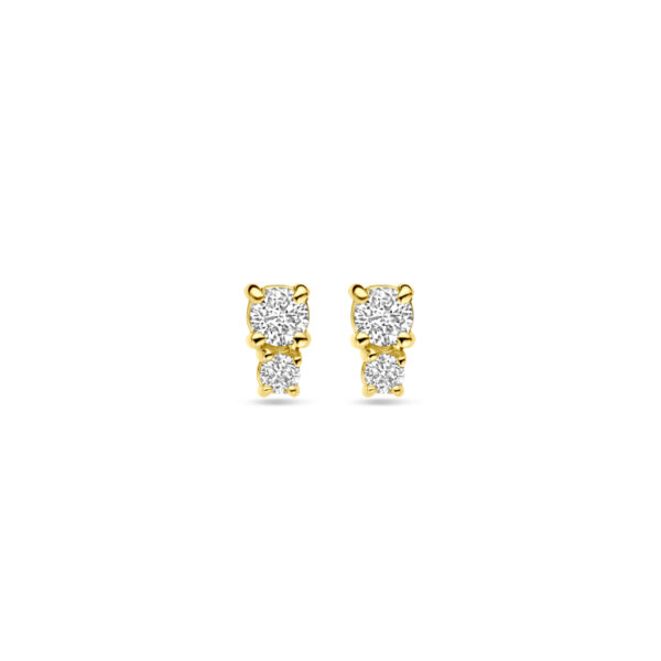 oorknoppen diamant 0.26ct (2x 0.13ct) h si 5,5 mm 18K geelgoud