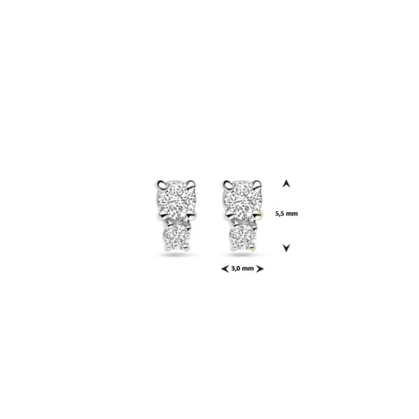 oorknoppen diamant 0.26ct (2x 0.13ct) h si 5,5 mm 18K witgoud - Afbeelding 4
