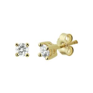oorknoppen diamant 0.40ct (2x0.20ct) h si 14K geelgoud