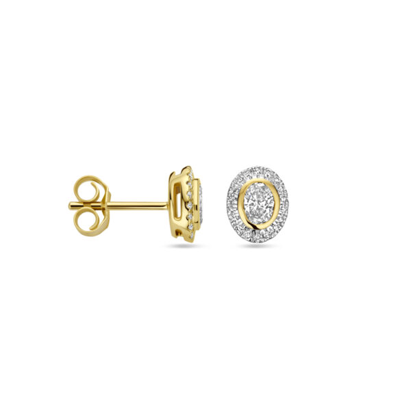 oorknoppen diamant 0.50ct (2x 0.25ct) h si 7,5 mm 14K geelgoud - Afbeelding 3