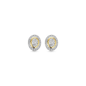 oorknoppen diamant 0.50ct (2x 0.25ct) h si 7,5 mm 14K geelgoud