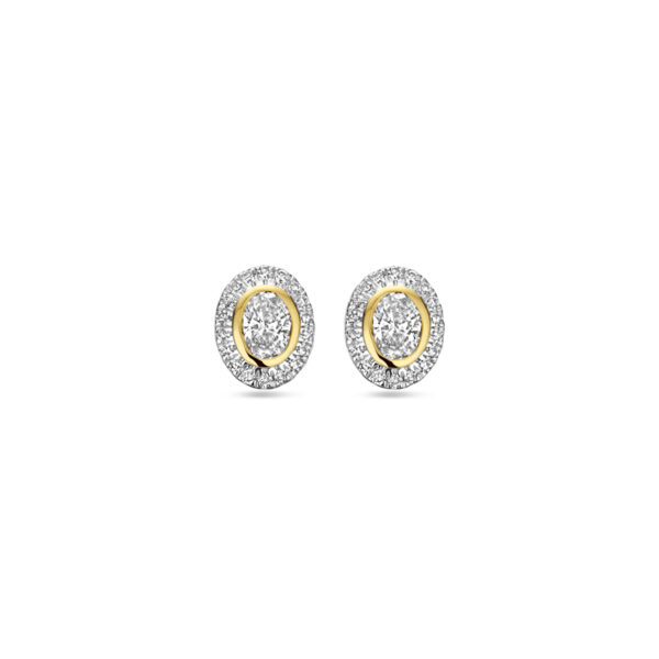 oorknoppen diamant 0.50ct (2x 0.25ct) h si 7,5 mm 14K geelgoud