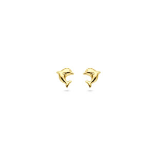 oorknoppen dolfijn 7 mm 14K geelgoud