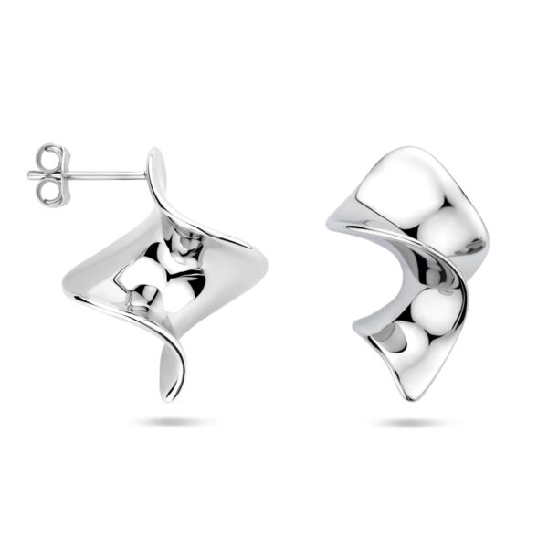 oorknoppen draai 23 mm zilver gerhodineerd - Afbeelding 3