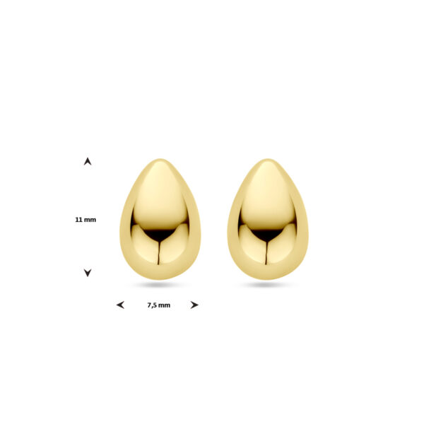 oorknoppen druppel  11 mm 14K geelgoud - Afbeelding 4