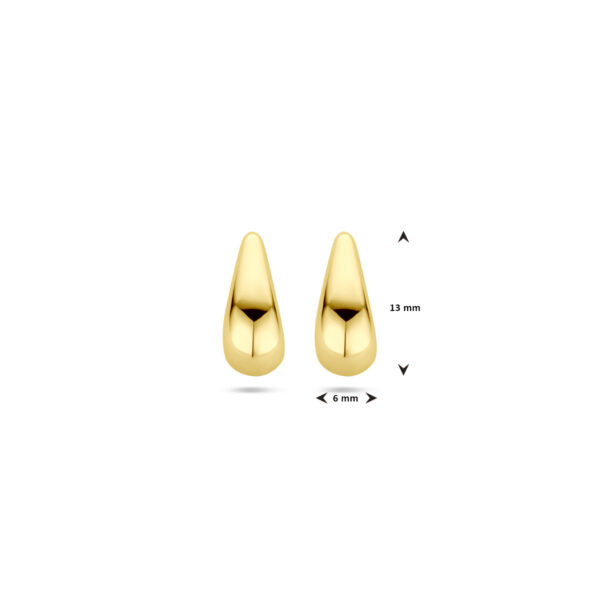 oorknoppen druppel 13 mm 14K geelgoud - Afbeelding 4