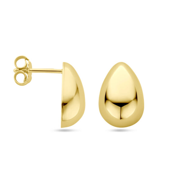 oorknoppen druppel 14 mm 14K geelgoud - Afbeelding 3