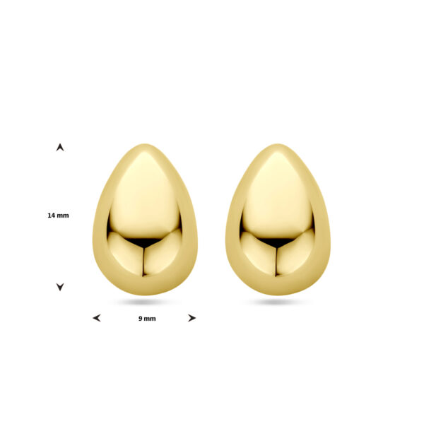 oorknoppen druppel 14 mm 14K geelgoud - Afbeelding 4