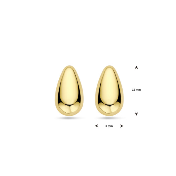 oorknoppen druppel 15 mm 1 micron zilver verguld (geel) - Afbeelding 4