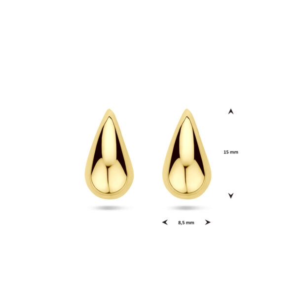 oorknoppen druppel 15 mm 14K geelgoud - Afbeelding 4