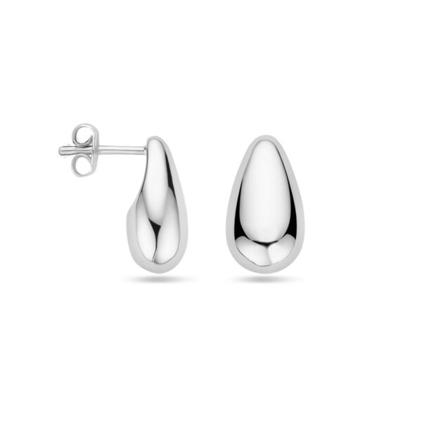 oorknoppen druppel 15 mm zilver gerhodineerd - Afbeelding 3