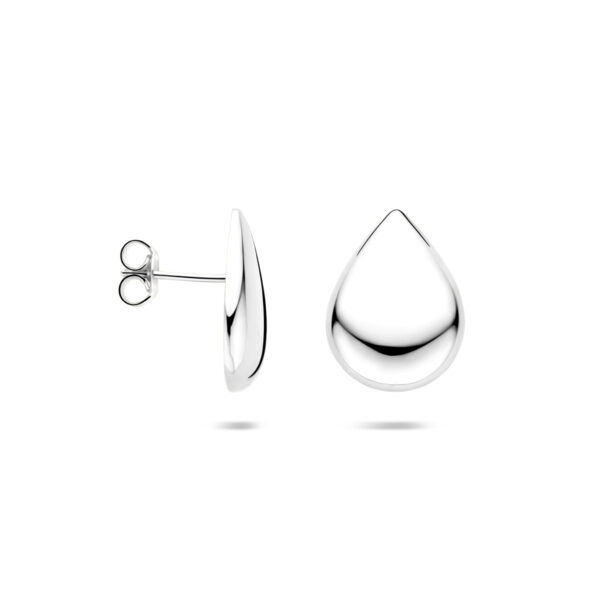 oorknoppen druppel 18,5 mm zilver gerhodineerd - Afbeelding 3