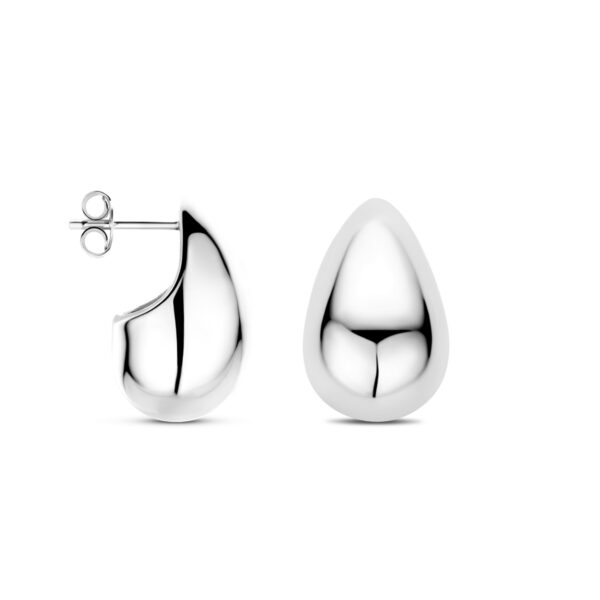 oorknoppen druppel 20 mm zilver gerhodineerd - Afbeelding 3