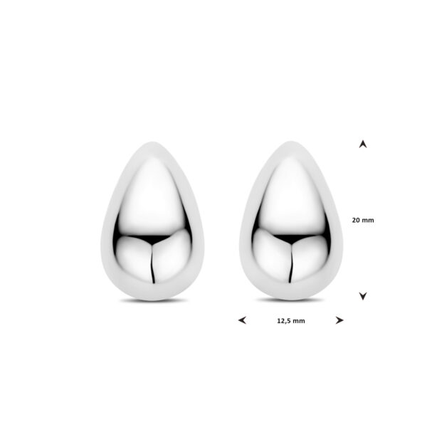 oorknoppen druppel 20 mm zilver gerhodineerd - Afbeelding 4
