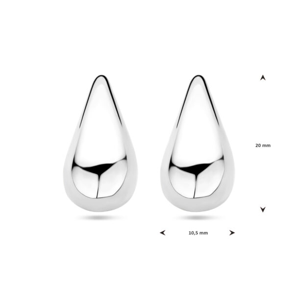 oorknoppen druppel 20 mm zilver gerhodineerd - Afbeelding 4