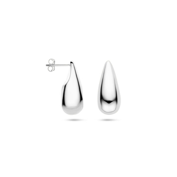 oorknoppen druppel 25 mm zilver gerhodineerd - Afbeelding 3