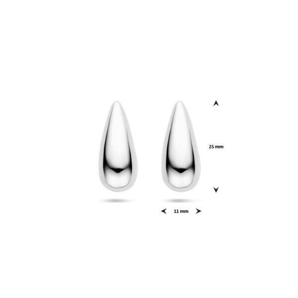 oorknoppen druppel 25 mm zilver gerhodineerd - Afbeelding 4