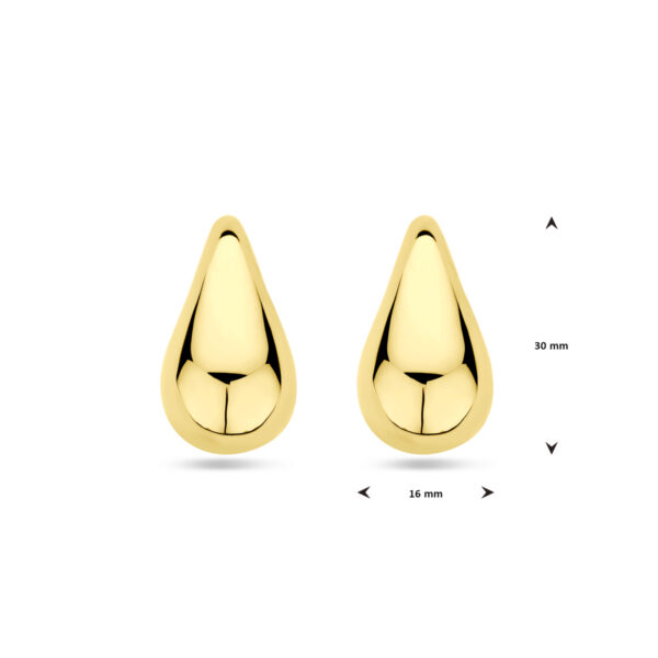 oorknoppen druppel 30 mm 1 micron zilver verguld (geel) - Afbeelding 4