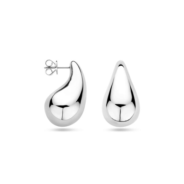 oorknoppen druppel 30 mm zilver gerhodineerd - Afbeelding 3
