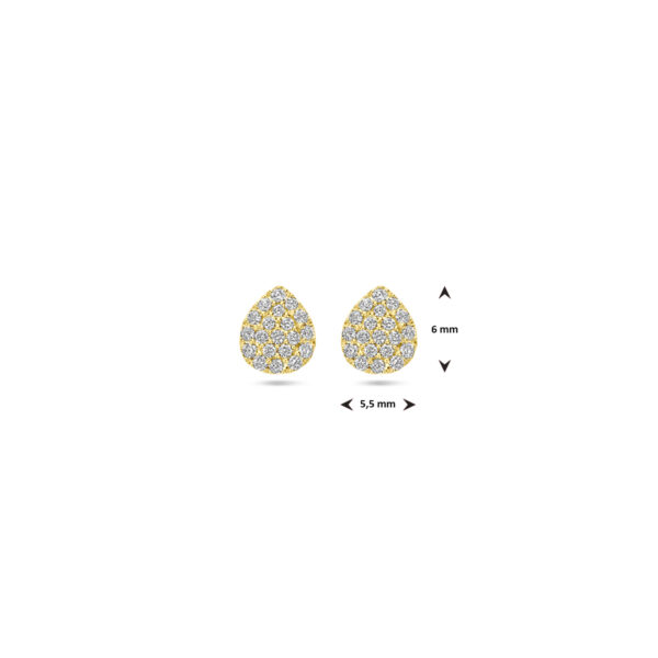 oorknoppen druppel diamant 0.21ct (2x 0.105ct) h si 6 mm 14K geelgoud - Afbeelding 4