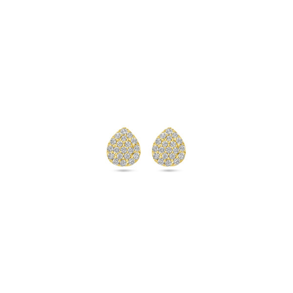 oorknoppen druppel diamant 0.21ct (2x 0.105ct) h si 6 mm 14K geelgoud