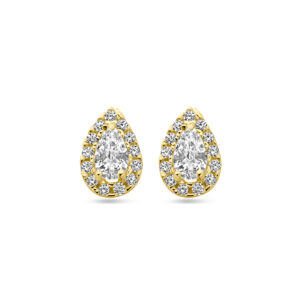 oorknoppen druppel en zirkonia 8,5 mm 14K geelgoud