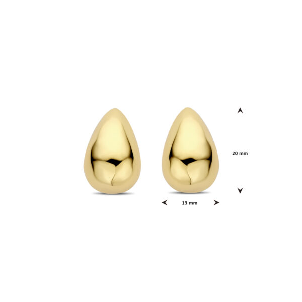 oorknoppen druppel gehamerd 20 mm 1 micron zilver verguld (geel) - Afbeelding 4