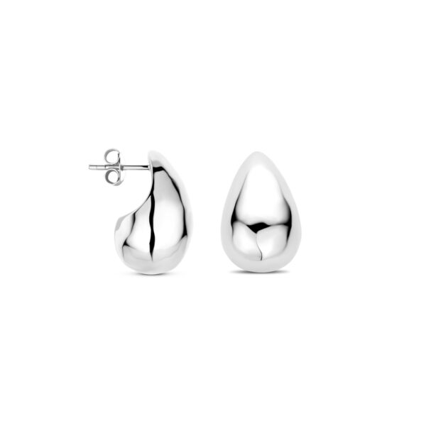 oorknoppen druppel gehamerd 20 mm zilver gerhodineerd - Afbeelding 3
