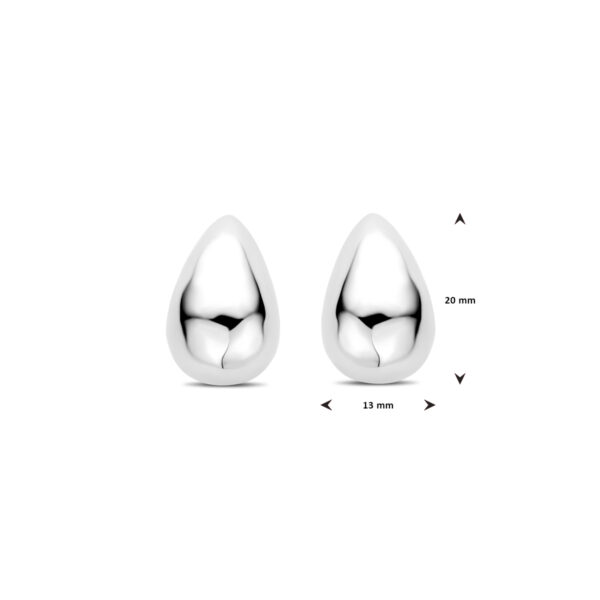 oorknoppen druppel gehamerd 20 mm zilver gerhodineerd - Afbeelding 4