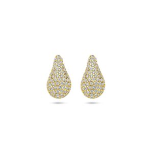 oorknoppen druppel zirkonia 13,5 mm 14K geelgoud