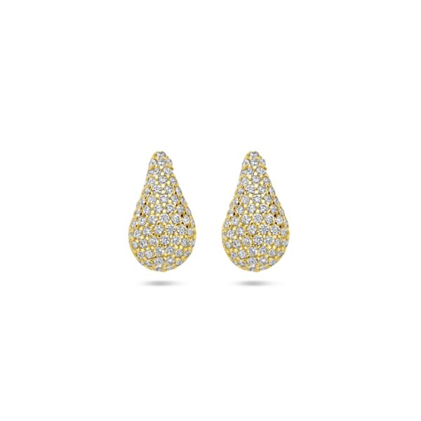 oorknoppen druppel zirkonia 13,5 mm 14K geelgoud