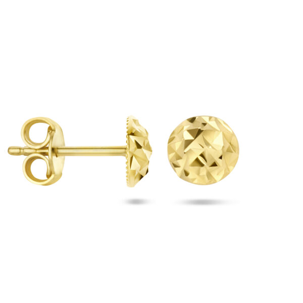 oorknoppen gediamanteerd 14K geelgoud - Afbeelding 3