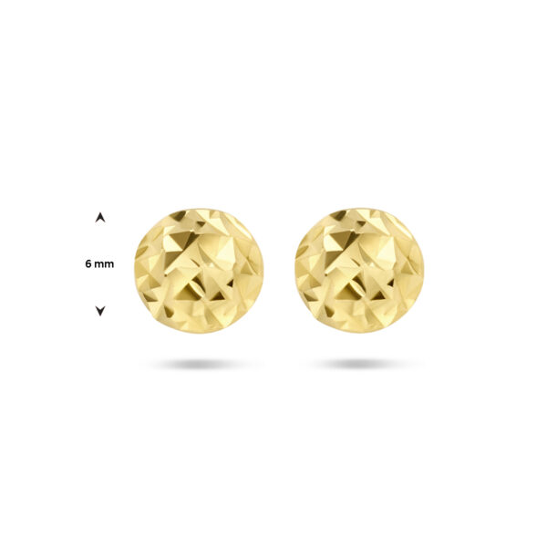 oorknoppen gediamanteerd 14K geelgoud - Afbeelding 4