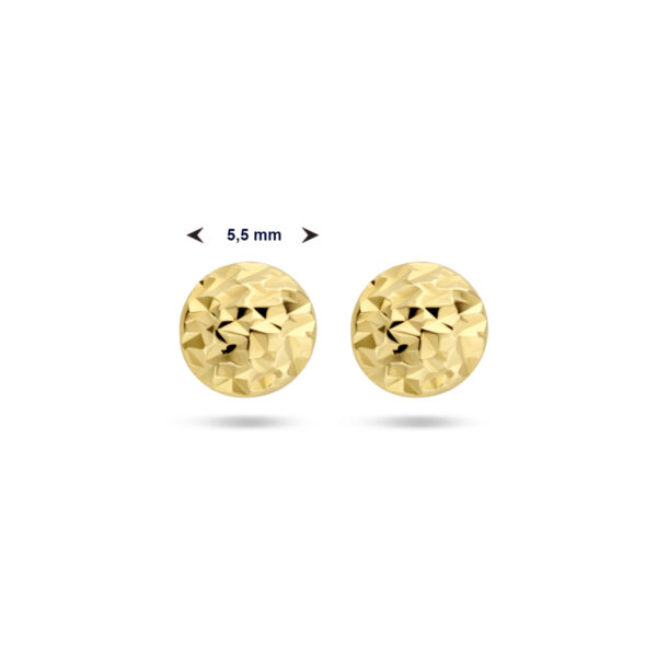 oorknoppen gediamanteerd 14K geelgoud - Afbeelding 4
