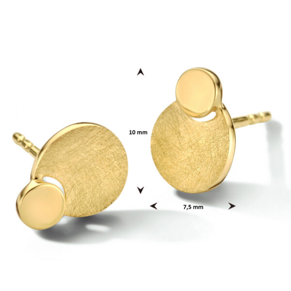 oorknoppen gescratcht 14K geelgoud - Afbeelding 2