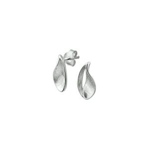 oorknoppen gescratcht zilver gerhodineerd