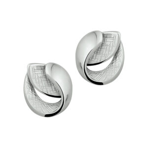 oorknoppen gescratcht zilver gerhodineerd