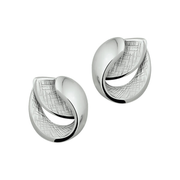 oorknoppen gescratcht zilver gerhodineerd
