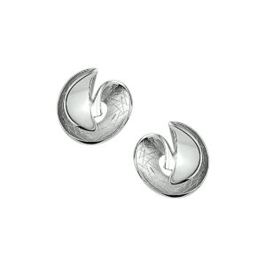 oorknoppen gescratcht zilver gerhodineerd