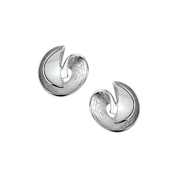 oorknoppen gescratcht zilver gerhodineerd