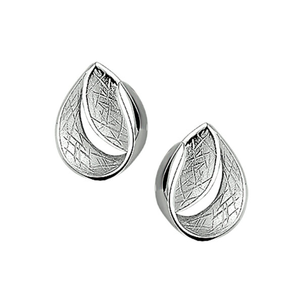 oorknoppen gescratcht zilver gerhodineerd